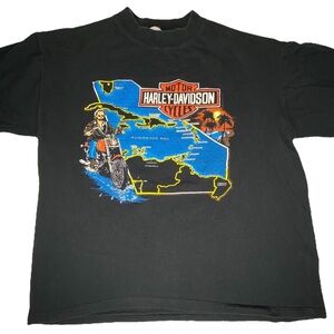 Vintage Harley Davidson Caribbean Super Bikes St Maarten NA T-Shirt XL Biker